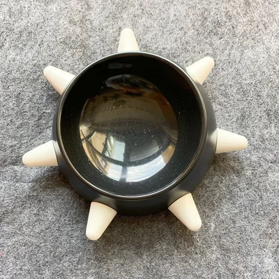 Creative And Simple Pet Oblique Rivet Food Bowl Black White - Shop at LoveMi