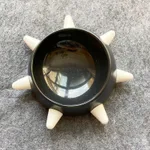 Creative And Simple Pet Oblique Rivet Food Bowl - Black White