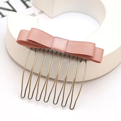 Bow Hair Comb Hair Clip Headdress Hair Clip Korean Pink - Shop at LoveMi