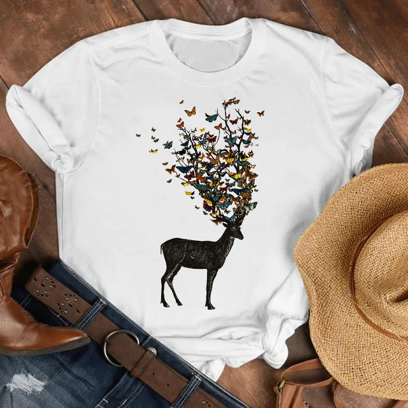 Ladies Cartoon Butterfly Flower Short sleeved Dress 5 Style - Shop at LoveMi