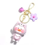 Net Red Cartoon Epoxy Dudu Duck Doll Keychain Pendant Creative Car Key Chain Ring Activity Gift - Little Purple