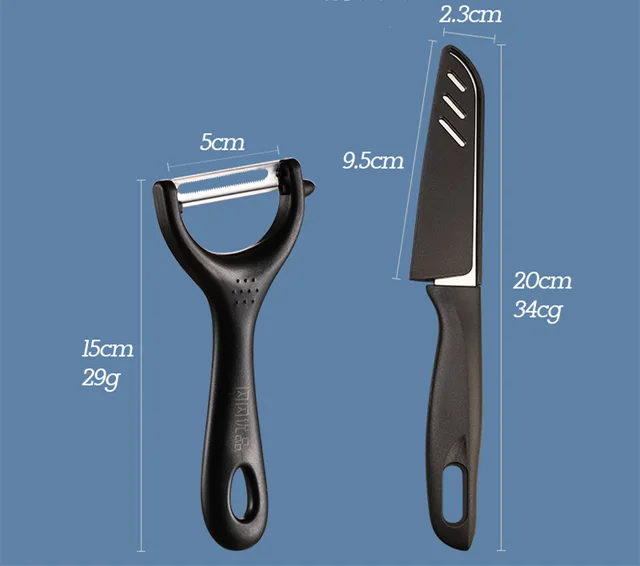 Stainless Steel Peeling Knife Household Melon Planer Classic Black Twopiece Suit - Shop at LoveMi