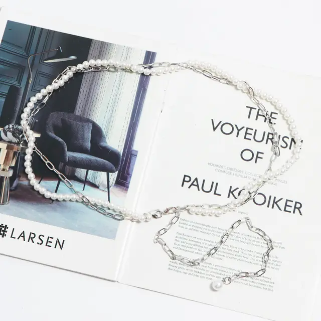 European And American Pearl Rhinestone Multilayer Waist Chain Silver - Shop at LoveMi