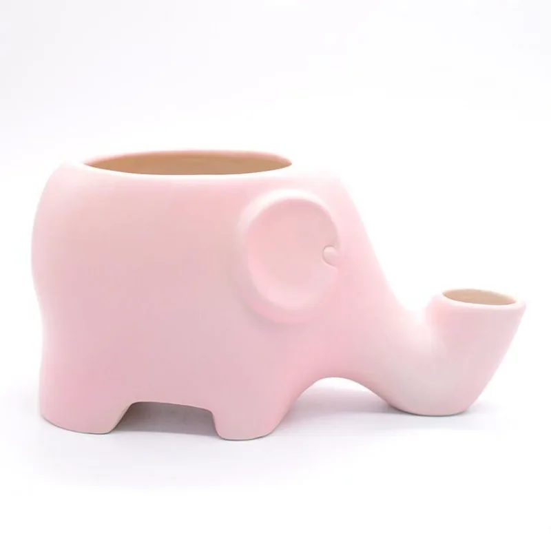 Ceramic Elephant Drinking Fountain Cat Bowl Pink - Shop at LoveMi