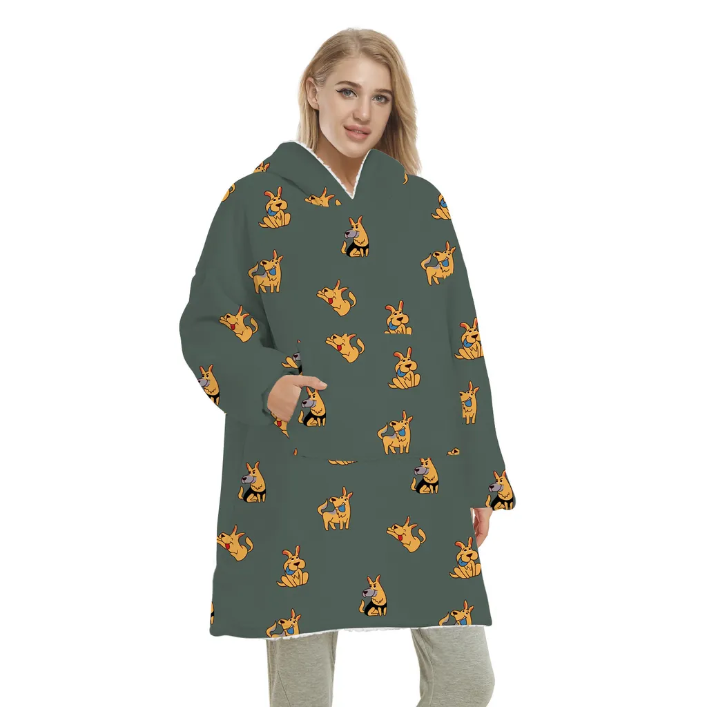 Mink Fleece Keeps Warm On Both Sides And Can Wear Blanket Sweater - G