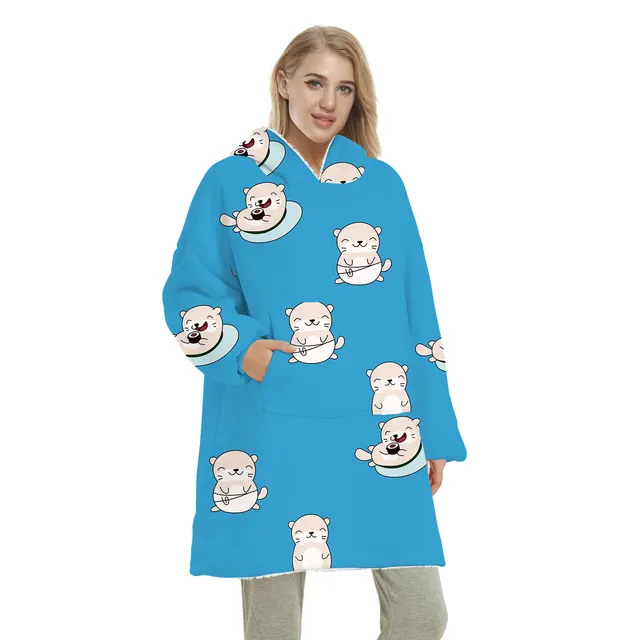 Mink Fleece Keeps Warm On Both Sides And Can Wear Blanket Sweater H - Shop at LoveMi