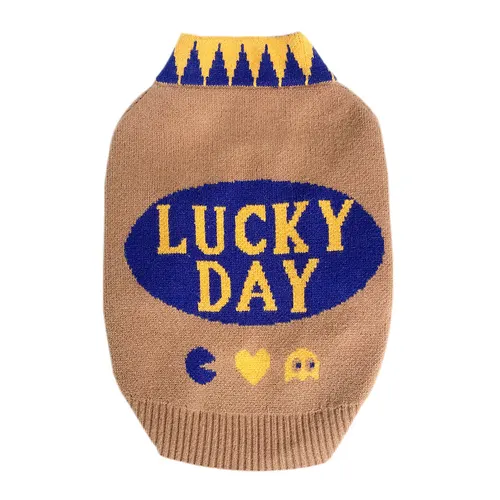 Law Fighting Clothes Pet Winter Sweater Pet Winter Clothes Tide Brand Brown Vneck Sweater - Shop at LoveMi