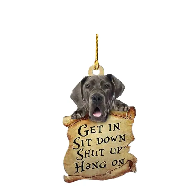 Car Dog Pendant Pendant Car Key Backpack Accessories Pendant Double sided Bo14 - Shop at LoveMi