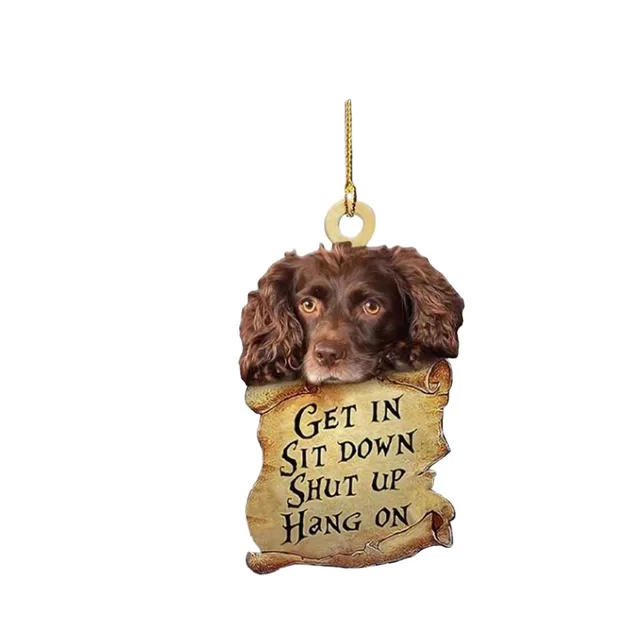 Car Dog Pendant Pendant Car Key Backpack Accessories Pendant Double sided Bo16 - Shop at LoveMi