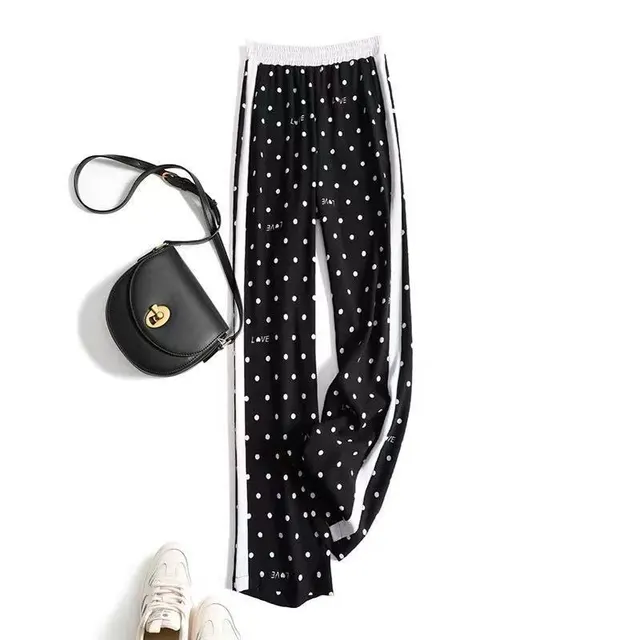 Women's Silk Soft Breathable Chiffon Wide Leg Pants Black - Shop at LoveMi