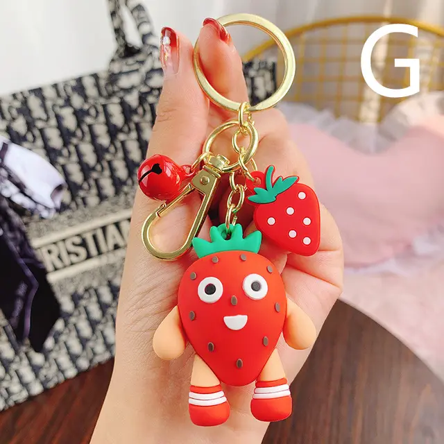 Cute Cartoon Three dimensional Doll With Fruit And Avocado Keychain Pendant G - Shop at LoveMi