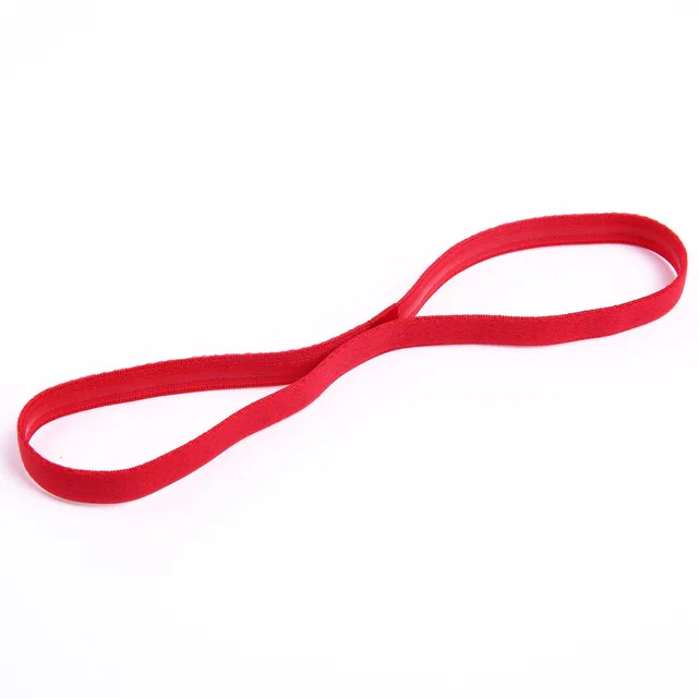 Women Sweatbands Football Yoga Pure Hair Bands Anti slip Elastic Rubber Red - Shop at LoveMi