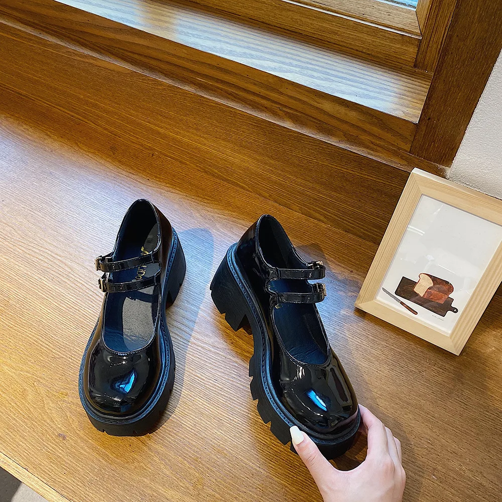 Summer New Ins Trend Japanese Lolita Small Leather Shoes Matte 37 - Shop at LoveMi