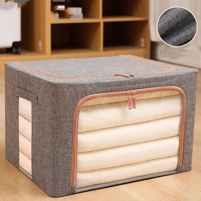 Clothes Storage Box, Cloth Art Clothing Moving And Sorting Box Dark Grey - Shop at LoveMi