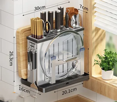 Stainless Steel Knife Rack Shelf Kitchen Wall mounted Knife Storage Rack Style2 - Shop at LoveMi