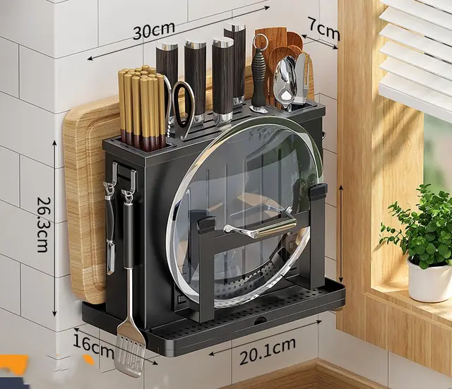 Stainless Steel Knife Rack Shelf Kitchen Wall mounted Knife Storage Rack Style6 - Shop at LoveMi