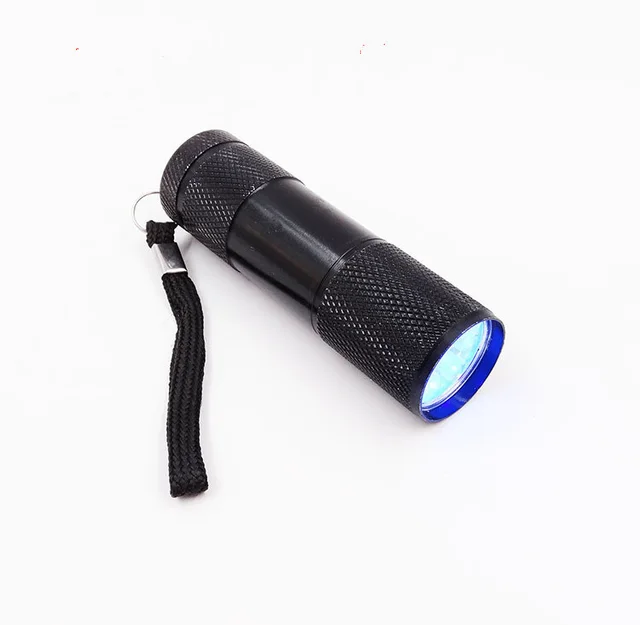 Curing Lamp Light 9 LED 395nm UV Blacklight Flashlights Jewelry Tool Black - Shop at LoveMi