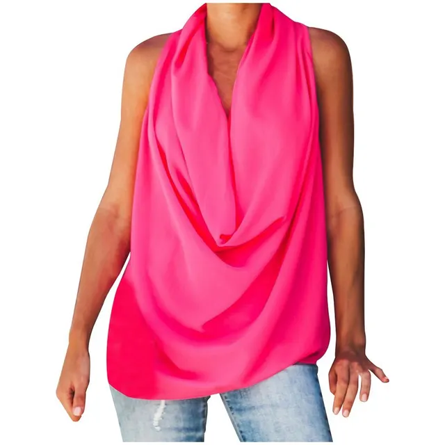 Swing Collar Chiffon Blouse Fashion Women's Bottoming Red - Shop at LoveMi