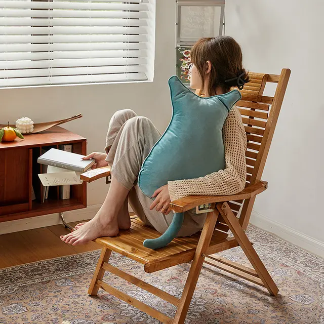 Cute Cat Pillow Cute Soft Skin friendly Sofa Pillow Office Nap Pillow Blue - Shop at LoveMi