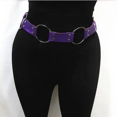 Punk Style Concave Shape Waist Chain Fire Purple - Shop at LoveMi