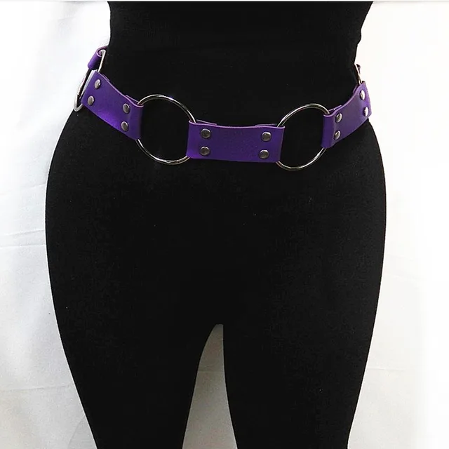 Punk Style Concave Shape Waist Chain Fire Purple - Shop at LoveMi