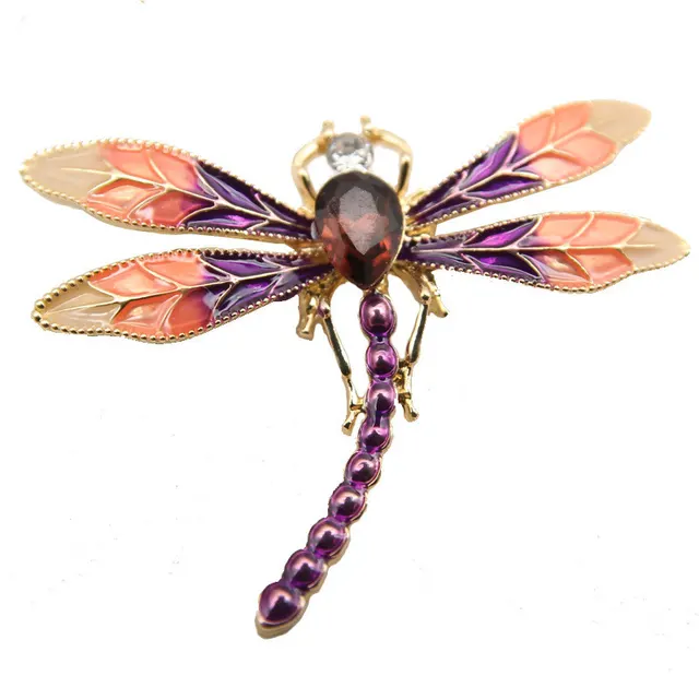Dragonfly Animal Alloy Brooch High end Accessories Pendant Purple - Shop at LoveMi