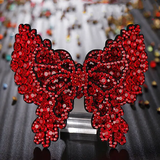 Korean Crystal Diamond Hairpin Headdress Large Red - Shop at LoveMi