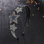 Korean Style Five-pointed Star Headband Czech Drill Headdress - Grey