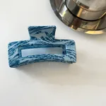 Geometric Candy Color Retro Texture Plate Hair Ponytail Temperament Simple Shark Hairpin - Blue