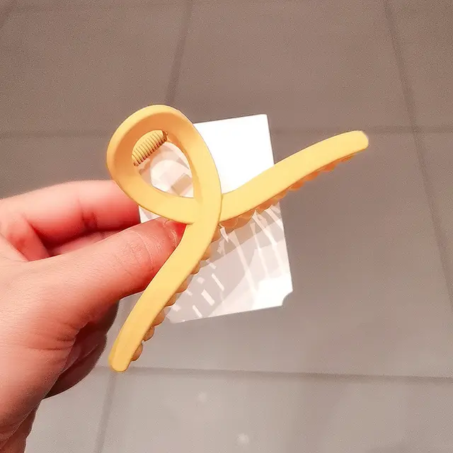 Frosted Clip Large Hair Clip Back Head Hair Clip Female Temperament Plate Hair Clip Yellow - Shop at LoveMi