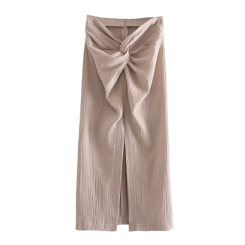 Knotted Sexy High Slit Summer Women's Bag Hip Skirt Skirt - Photo Color - View 1
