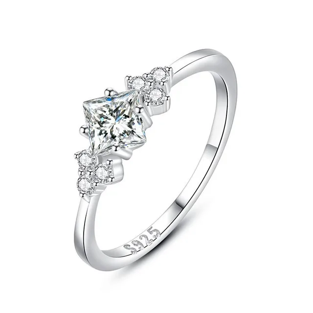 S925 Silver Ring Female Japanese And Korean Simple Light Luxury Zircon Silver Ring - Shop at LoveMi