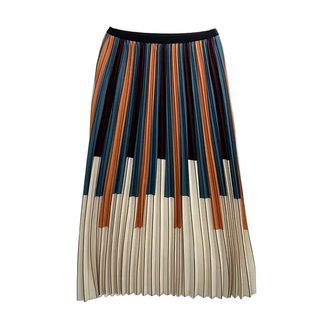 Contrasting Color Piano Skirt Women's Clothing Contrasting Geometry - Shop at LoveMi