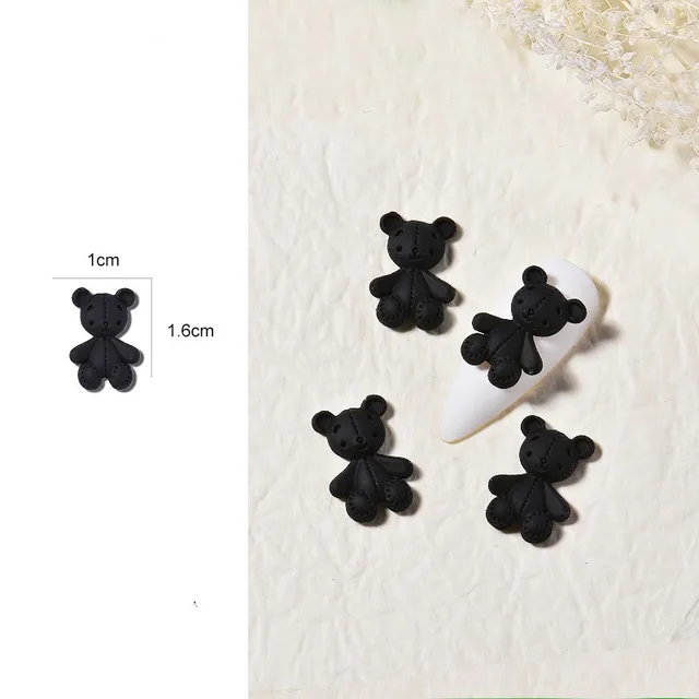 Cartoon Bear DIY Decoration Macaron Series Net Red Cute Three dimensional Nail Drill Black - Shop at LoveMi