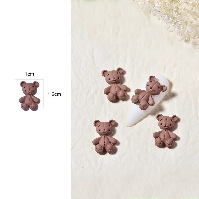 Cartoon Bear DIY Decoration Macaron Series Net Red Cute Three dimensional Nail Drill Brown - Shop at LoveMi