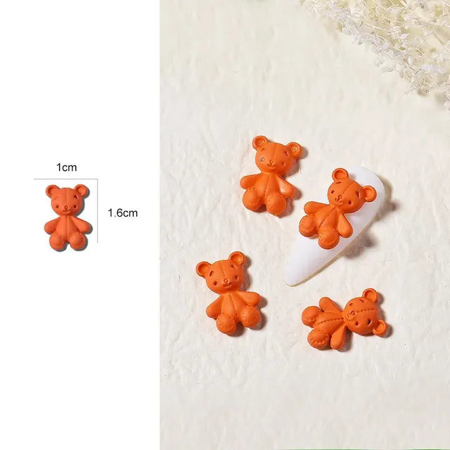 Cartoon Bear DIY Decoration Macaron Series Net Red Cute Three dimensional Nail Drill Orange - Shop at LoveMi