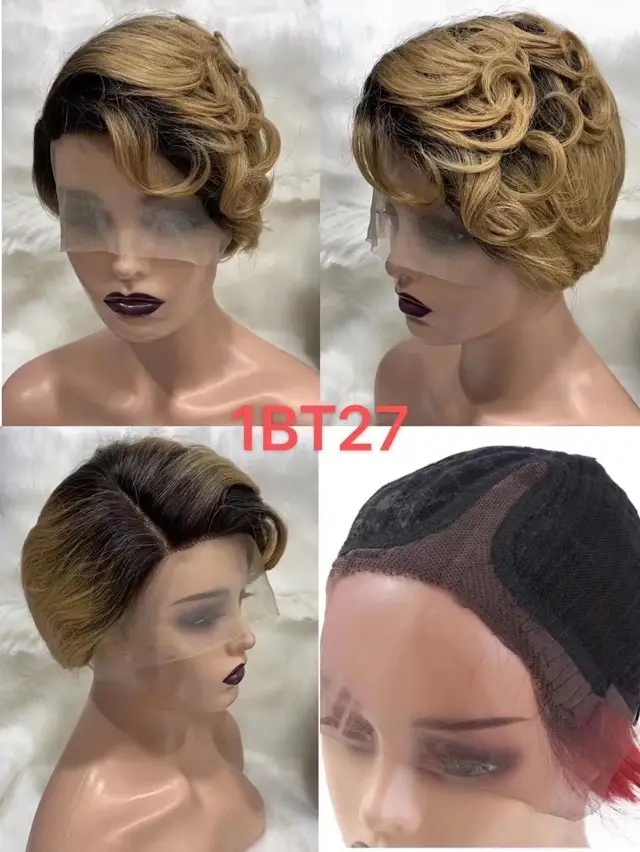 T shaped Bob Head Wizard Cut Wig Can Be Hot Dyed 1Bt27 - Shop at LoveMi