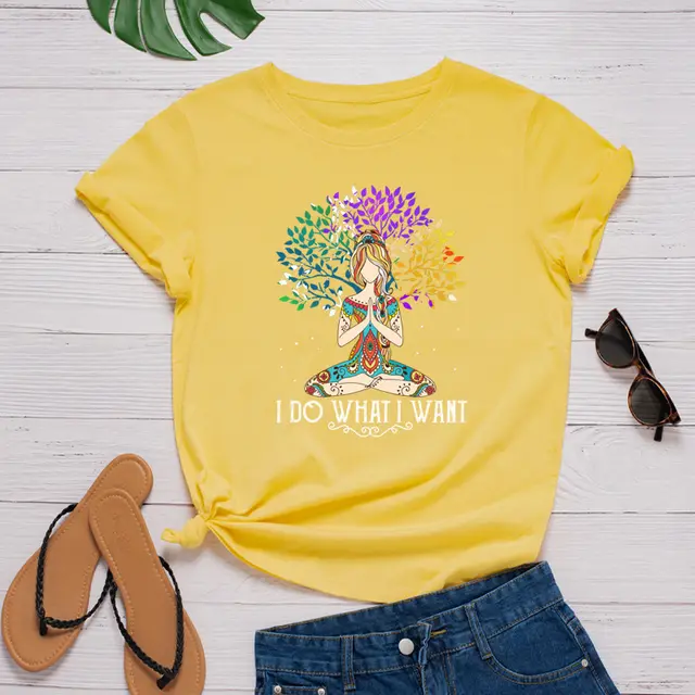 European And American Hot Style Leisure Plus Size Yoga Girl Short Sleeve Women Yellow - Shop at LoveMi