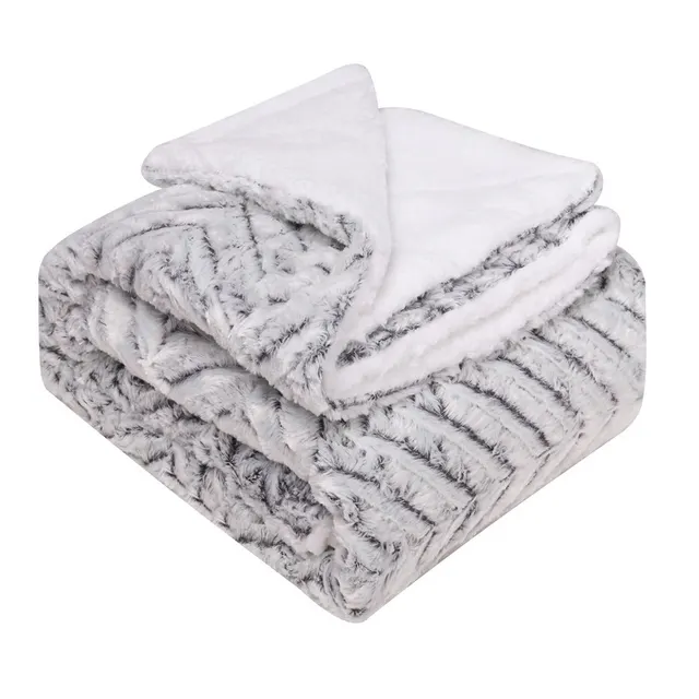 Thickened Flannel Lamb Wool Composite Double Blanket Leisure Blanket Gift Blanket Colour11 - Shop at LoveMi