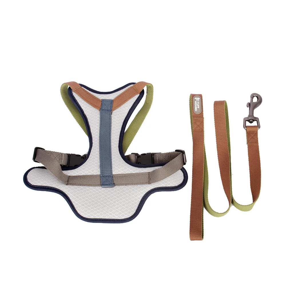 Colourful Harness & Leash Set - Grey