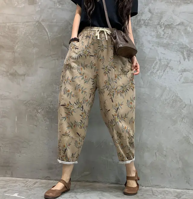 Women's Summer Cotton And Linen Harem Pants Loose Casual Women's Pants 2.Style - Shop at LoveMi