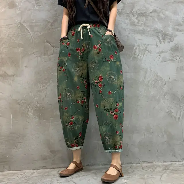 Women's Summer Cotton And Linen Harem Pants Loose Casual Women's Pants 3.Style - Shop at LoveMi