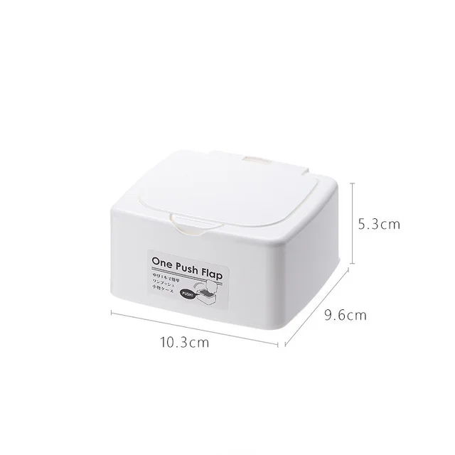 Desktop Push button Storage Box Small Object Clip With Lid Cotton Storage Box White - Shop at LoveMi