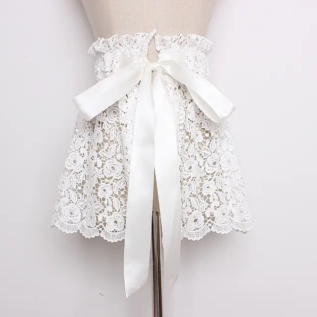 Extra wide belt embellished shirt dress accessories White - Shop at LoveMi