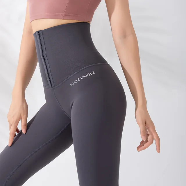 Women's High Waist Shaping Fitness Pants Stretch Tights Grey - Shop at LoveMi