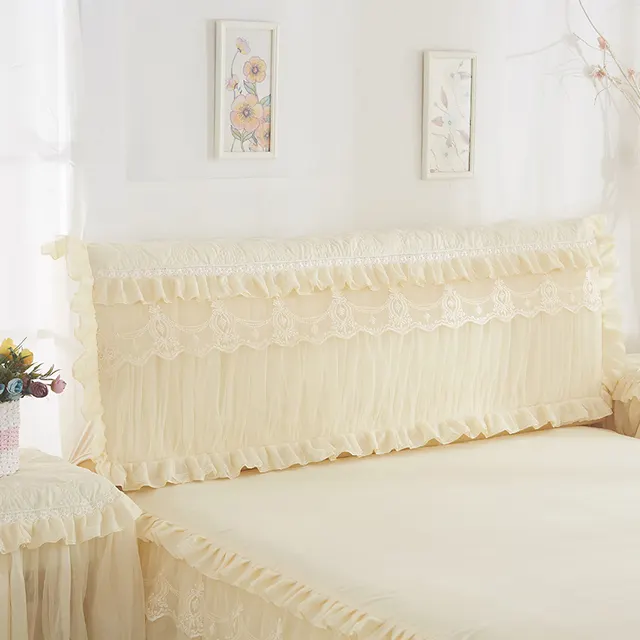 Korean Version Of The Princess Quilted Thickened Elastic All inclusive Bed Cover Bed Head Beige - Shop at LoveMi
