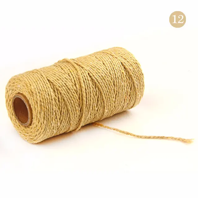 2mm Colored Cotton Rope 2mm Woven Crafts Binding Rope Red Cotton Thread Tied Zongzi Rope Zongzi Thread Lightyellow - Shop at LoveMi