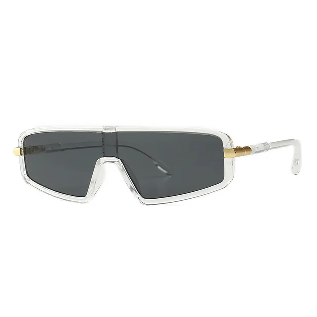 European And American Hot Style Modern Retro Flat Top All in one Sunglasses C6 Transparent Grey - Shop at LoveMi