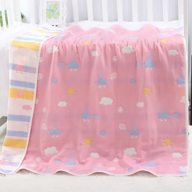 Cotton Six layer Gauze Towel Quilt Gauze Bath Towel Baby Blanket Hug Quilt Mini Pig Noodles - Shop at LoveMi