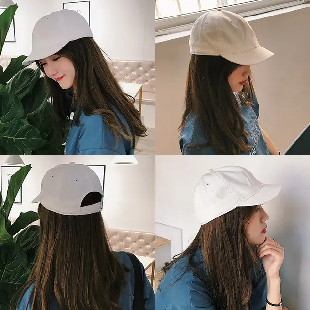 Short Brim Baseball Cap Fashion Sun Protection White - Shop at LoveMi